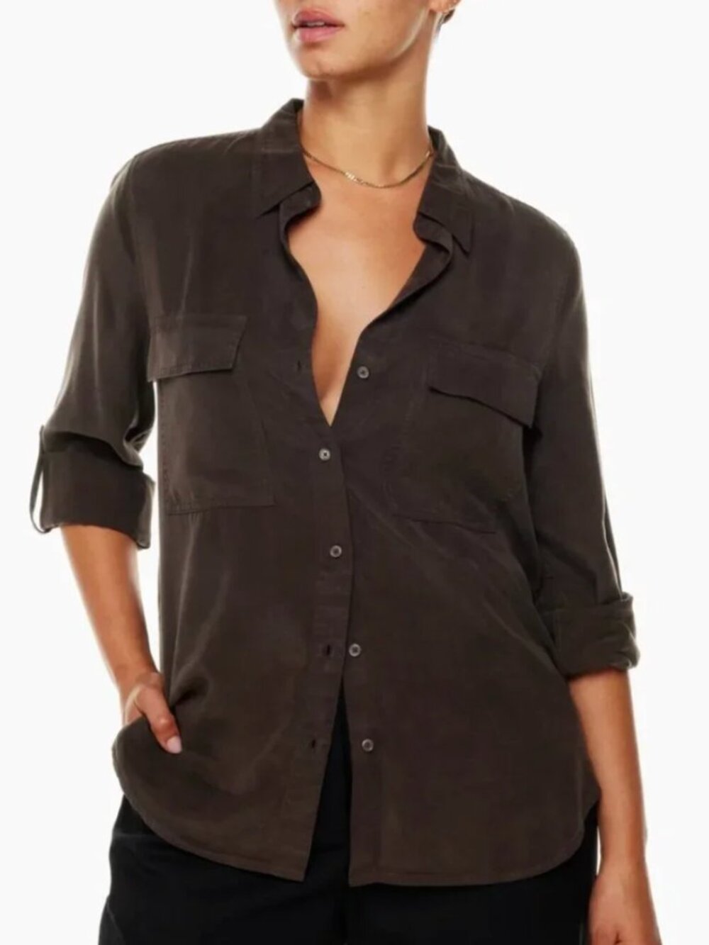 Aritzia Utility Shirt (Brown)
